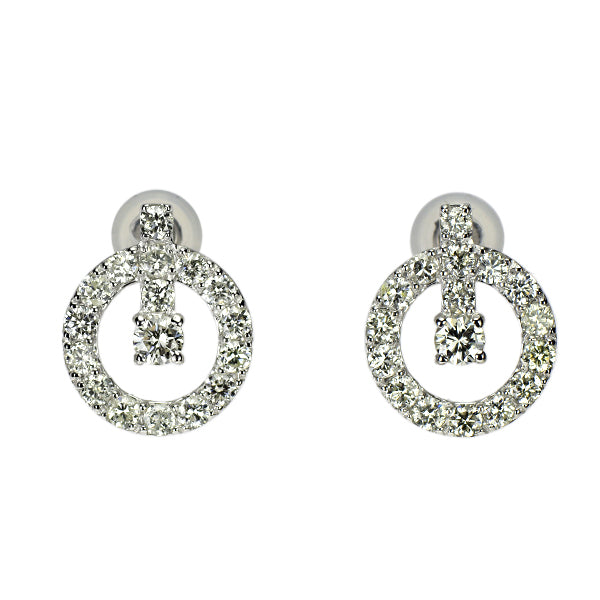 K18WG ダイヤモンド ピアス 1.00ct