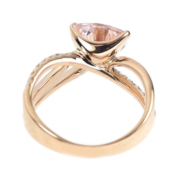 K18PG モルガナイト ダイヤモンド リング 2.045ct D0.16ct