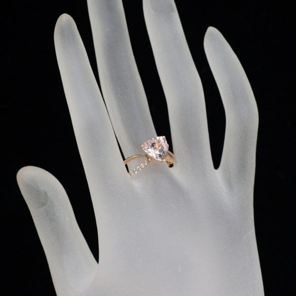 K18PG モルガナイト ダイヤモンド リング 2.045ct D0.16ct