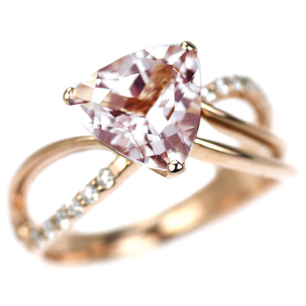 K18PG モルガナイト ダイヤモンド リング 2.045ct D0.16ct