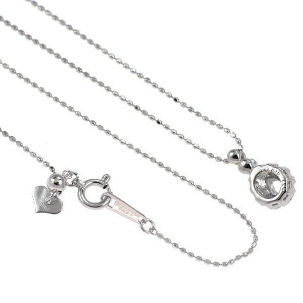 K18WG ローズカットペアシェイプ ダイヤモンド ペンダントネックレス 0.10ct D0.08ct