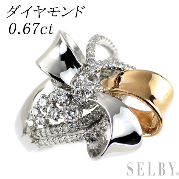 K18WG/PG ダイヤモンド リング 0.67ct