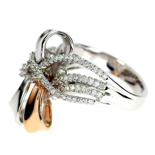 K18WG/PG ダイヤモンド リング 0.67ct
