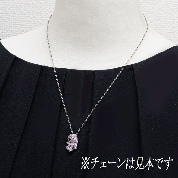 K18WG ピンクサファイア ルビー ダイヤモンド ペンダントトップ 0.45ct R0.13ct D0.18ct 犬