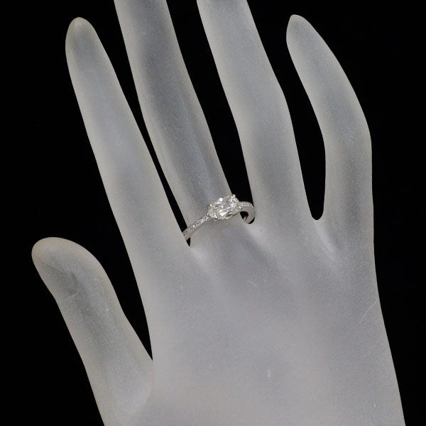 Pt900 オーバル ダイヤモンド リング 1.012ct D0.10ct