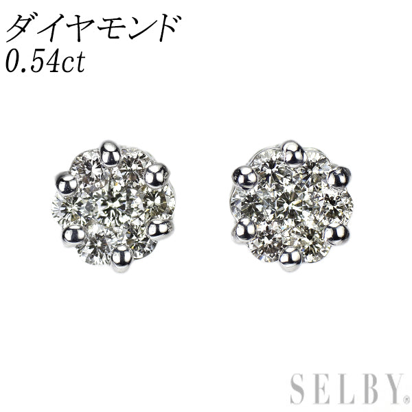 K18WG ダイヤモンド ピアス 0.54ct
