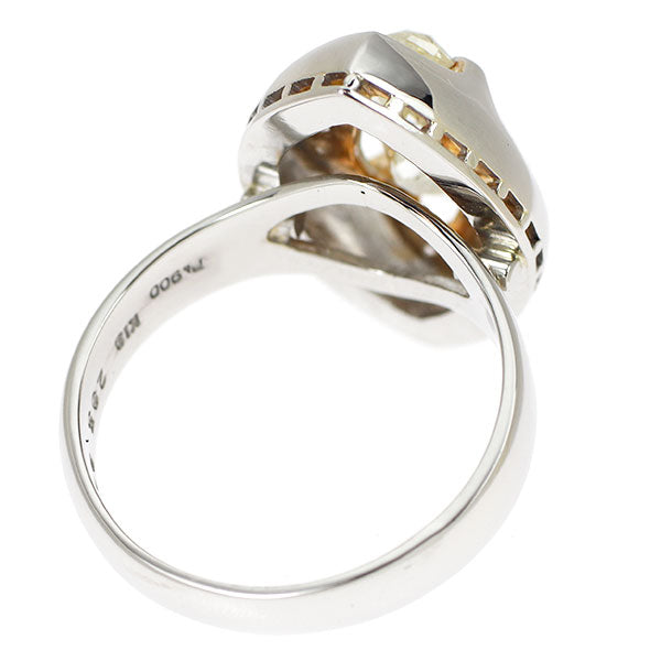 Pt900/ K18YG マーキスカット ダイヤモンド リング 2.05ct D0.24ct