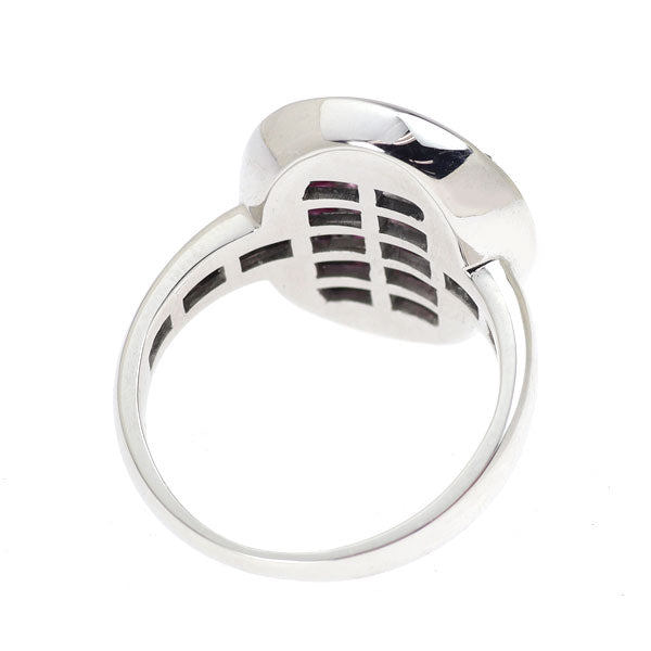 K18WG ピンク サファイア ダイヤモンド リング 2.80ct D0.09ct ミステリーセッティング