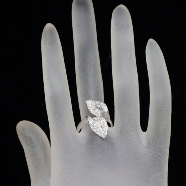 K18WG ダイヤモンド リング 0.50ct 植物 パヴェ