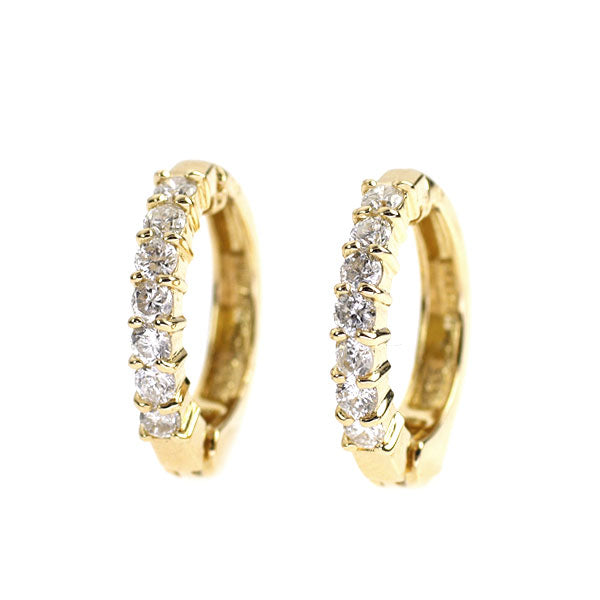 K18YG ダイヤモンド イヤリング 0.30ct フープ