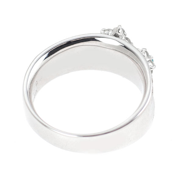 K14WG パライバトルマリン ダイヤモンド リング 0.18ct D0.25ct フラワー