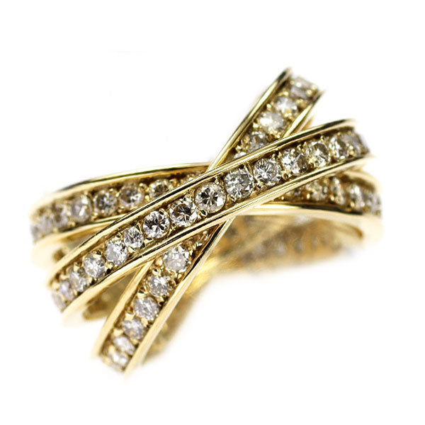 K18YG ダイヤモンド リング 2.05ct フルエタニティ 3連