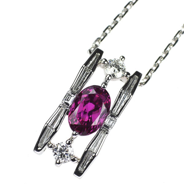 Dr.Handa GEM Pt900/ Pt850 スリランカ産 非加熱パープルサファイア ダイヤモンド ペンダントネックレス 2.48ct D1.01ct