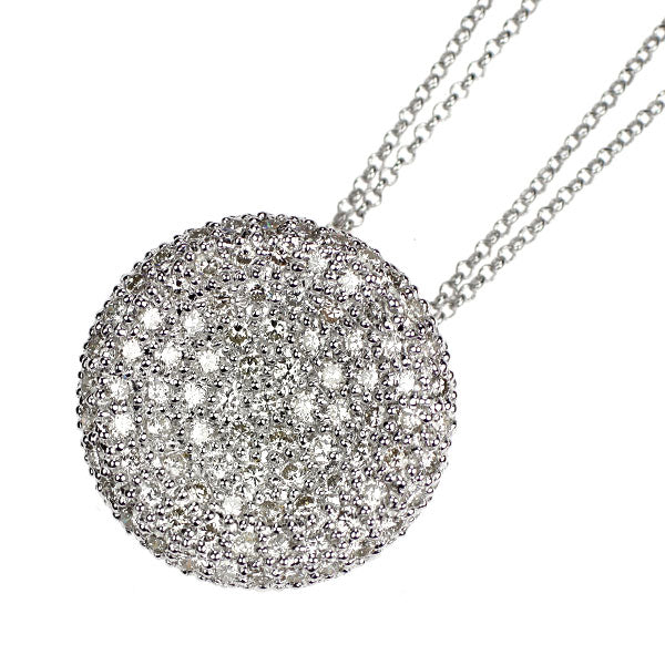 K18WG ダイヤモンド ペンダントネックレス 1.50ct パヴェ