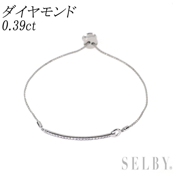 K18WG ダイヤモンド アンクレット 0.39ct