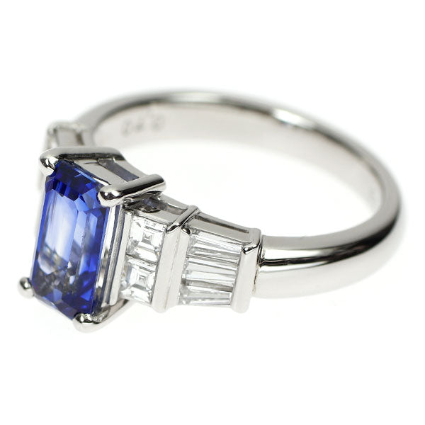 Pt900 サファイア ダイヤモンド リング 1.85ct D0.70ct