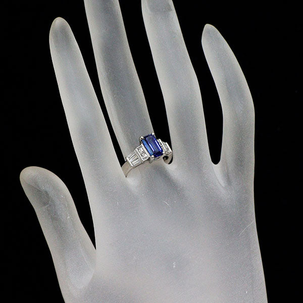 Pt900 サファイア ダイヤモンド リング 1.85ct D0.70ct