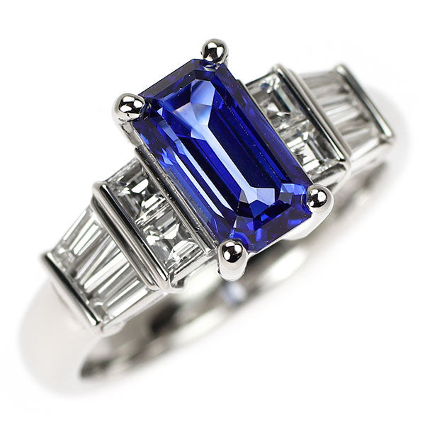Pt900 サファイア ダイヤモンド リング 1.85ct D0.70ct
