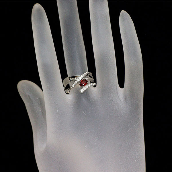 Pt900 ルビー ダイヤモンド リング 0.50ct D0.26ct