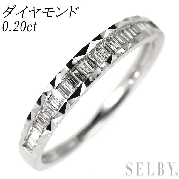 K18WG ダイヤモンド リング 0.20ct ハーフエタニティ