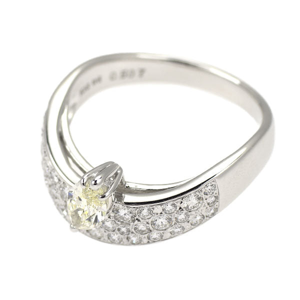 K18WG マーキスカット ダイヤモンド リング 0.507ct D0.58ct