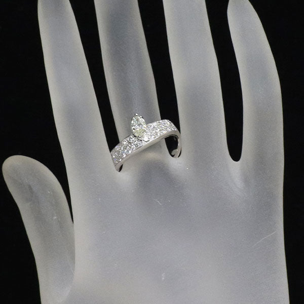 K18WG マーキスカット ダイヤモンド リング 0.507ct D0.58ct