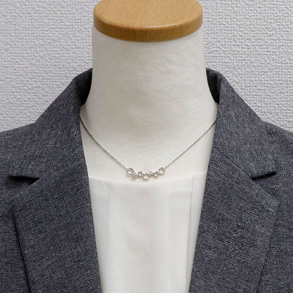 K18WG ダイヤモンド ペンダントネックレス 0.19ct