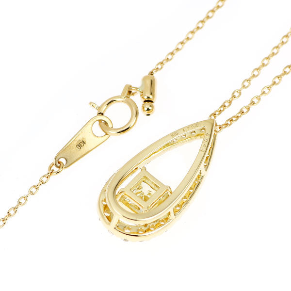K18YG プリンセスカット ダイヤモンド ペンダントネックレス 1.192ct LY VS1 D0.43ct
