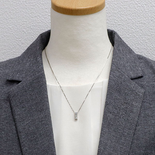 Pt900/ Pt850 ダイヤモンド ペンダントネックレス 0.52ct  スリーストーン