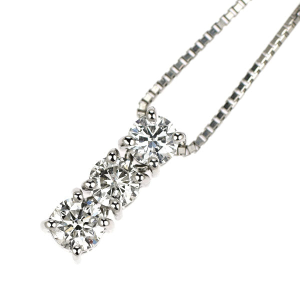 Pt900/ Pt850 ダイヤモンド ペンダントネックレス 0.52ct  スリーストーン