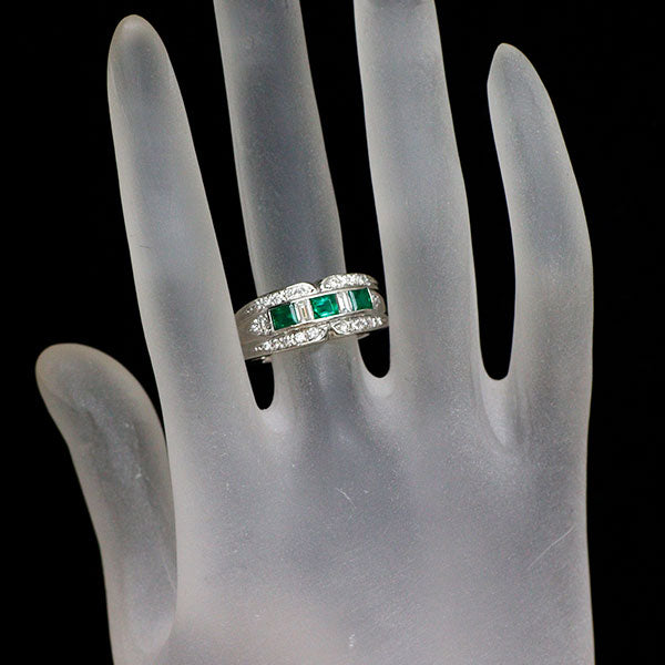 Pt900 エメラルド ダイヤモンド リング 0.74ct D0.63ct — セルビー