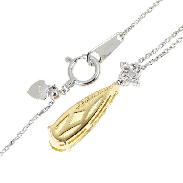 K18YG/WG イエローベリル ダイヤモンド ペンダントネックレス 3.16ct 0.16ct