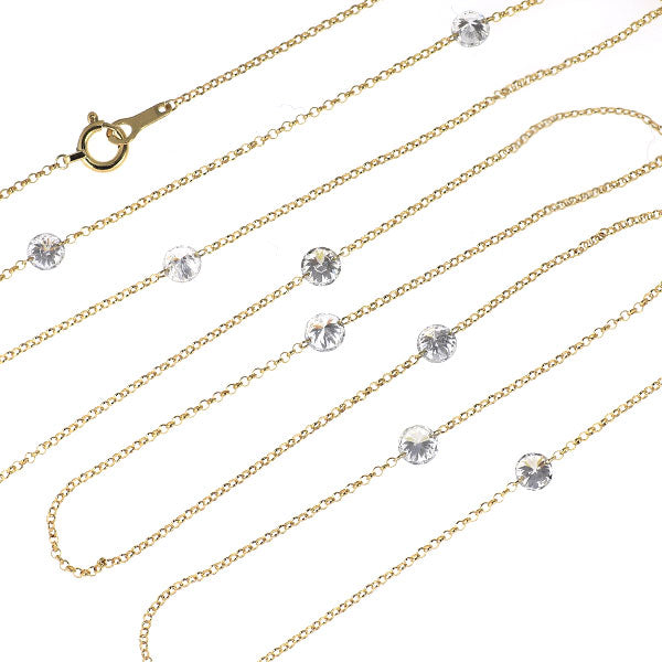 K18YG ダイヤモンド ステーション ネックレス 2.00ct