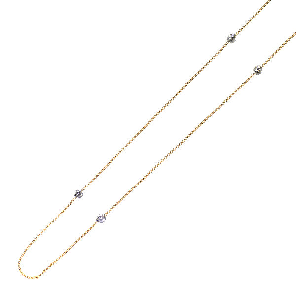 K18YG ダイヤモンド ステーション ネックレス 2.00ct
