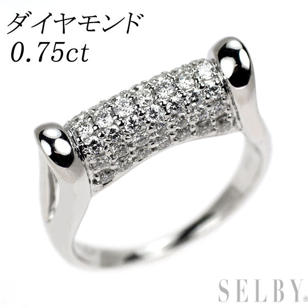 K18WG ダイヤモンド リング 0.75ct パヴェ