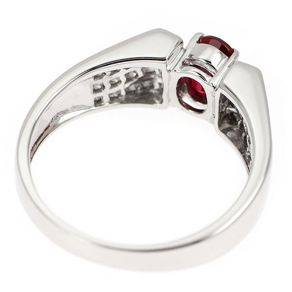Pt900 ビルマ産ピジョンブラッド ルビー ダイヤモンド リング 1.03ct D1.00ct ミステリーセッティング