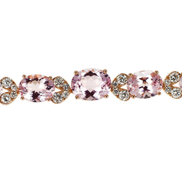 K18PG モルガナイト ダイヤモンド ネックレス 30.00ct D3.50ct