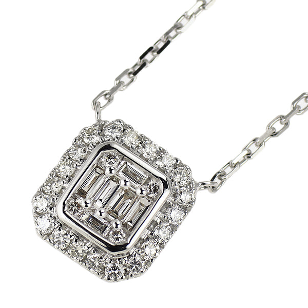 K18WG ダイヤモンド ペンダントネックレス 0.386ct