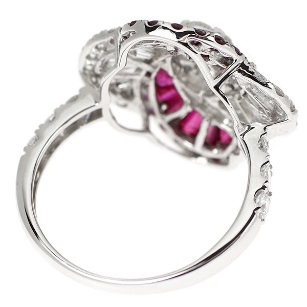 ブラックコーティング/ K18WG ルビー ダイヤモンド リング 1.20ct D1.50ct