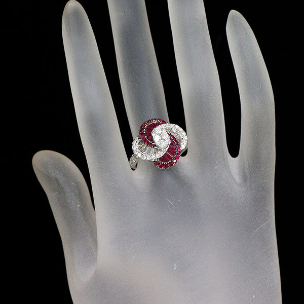 ブラックコーティング/ K18WG ルビー ダイヤモンド リング 1.20ct D1.50ct