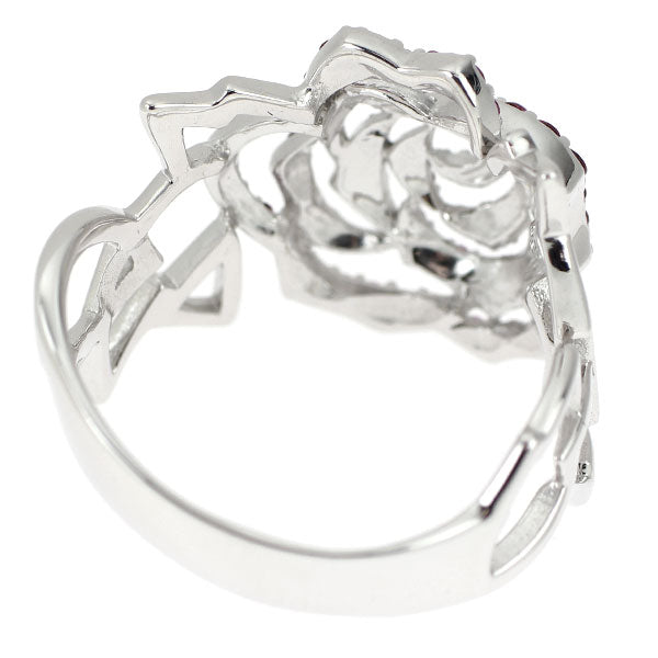 K18WG ピンク サファイア リング 0.55ct フラワー 薔薇