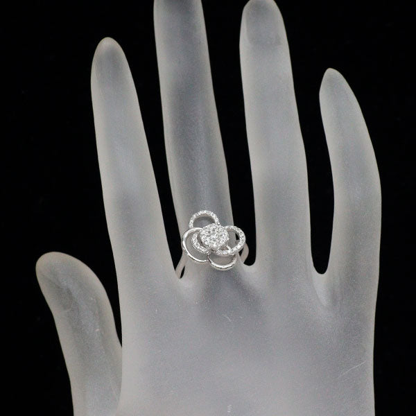 18WG ダイヤモンド リング 0.419ct フラワー