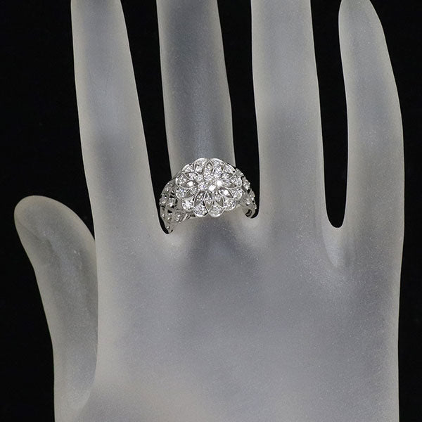 K18WG ダイヤモンド リング 0.72ct アンティークレース