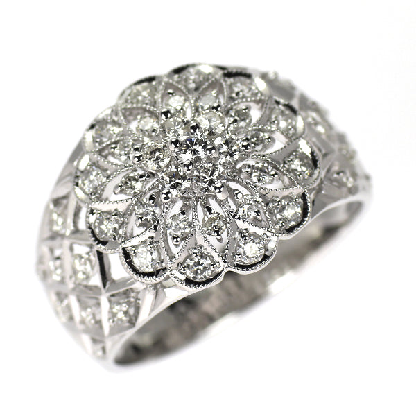 K18WG ダイヤモンド リング 0.72ct アンティークレース
