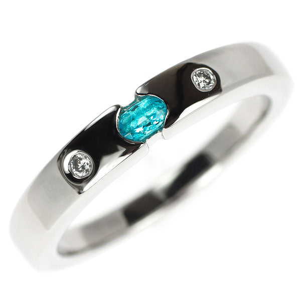 Pt900 パライバトルマリン ダイヤモンド リング 0.09ct D0.04ct