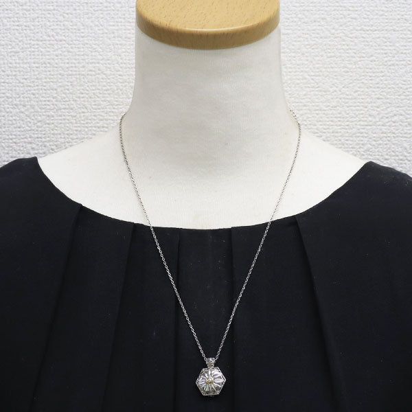 ポーラ Pt900/ Pt850/ K18YG ダイヤモンド ペンダントネックレス 0.03ct ロケット