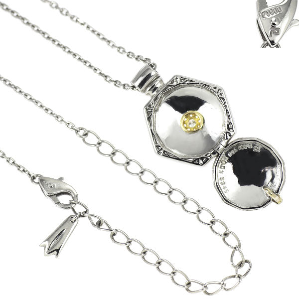 ポーラ Pt900/ Pt850/ K18YG ダイヤモンド ペンダントネックレス 0.03ct ロケット