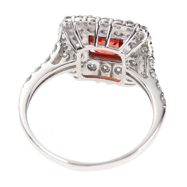 Pt950 レッドスピネル ダイヤモンド リング 1.50ct D1.04ct