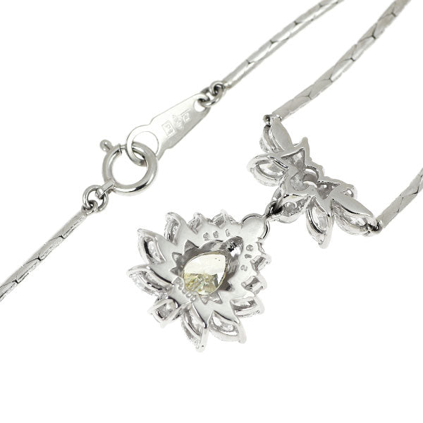 Pt900/ Pt850 ペアシェイプ ダイヤモンド ペンダントネックレス 1.35ct D2.19ct