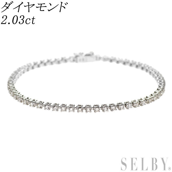 K18WG ダイヤモンド テニス ブレスレット 2.03ct